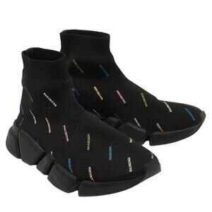 Balenciaga Black Multicolor Logo Sneakers